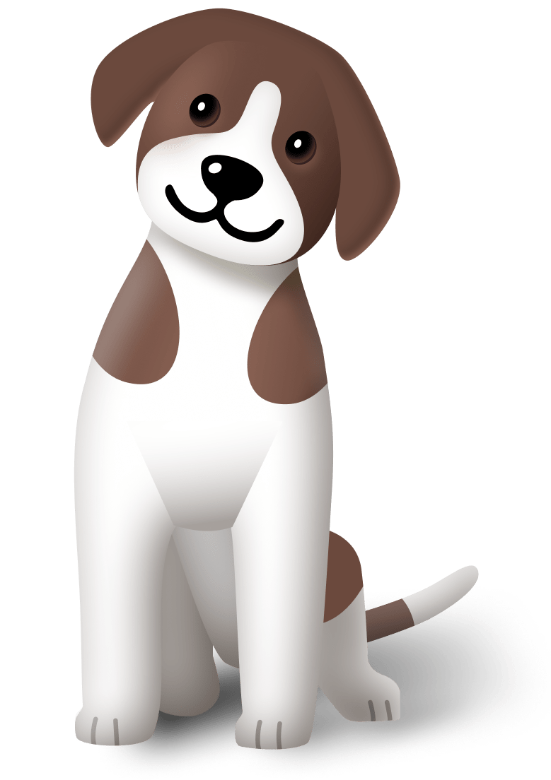 A cute smiling sitting dog